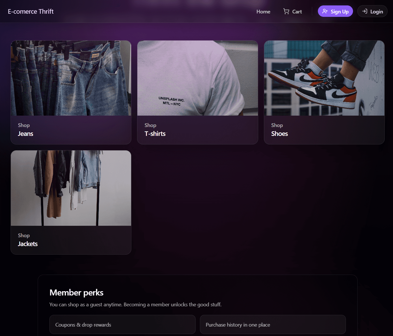 E‑Thrift — full-stack e-commerce store